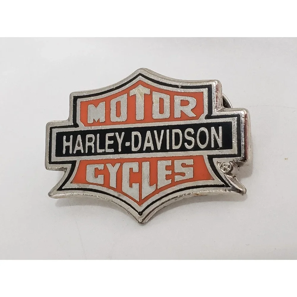 Harley Davidson Gold Tone Bar & Shield Logo Vest Jacket Hat Lapel Pin